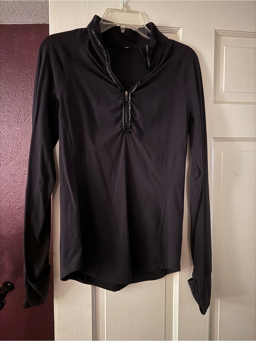 Lululemon Women's Black Long-Sleeve Quarter-Zip Active Top